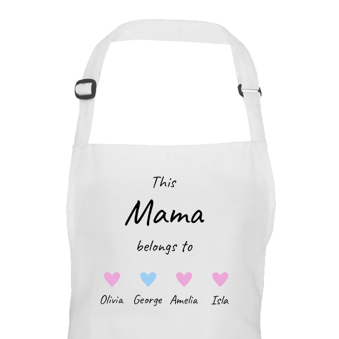 Personalised Mama Hearts Design Apron with Names