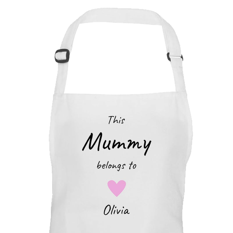 Personalised Hearts Design Mummy Apron with Names