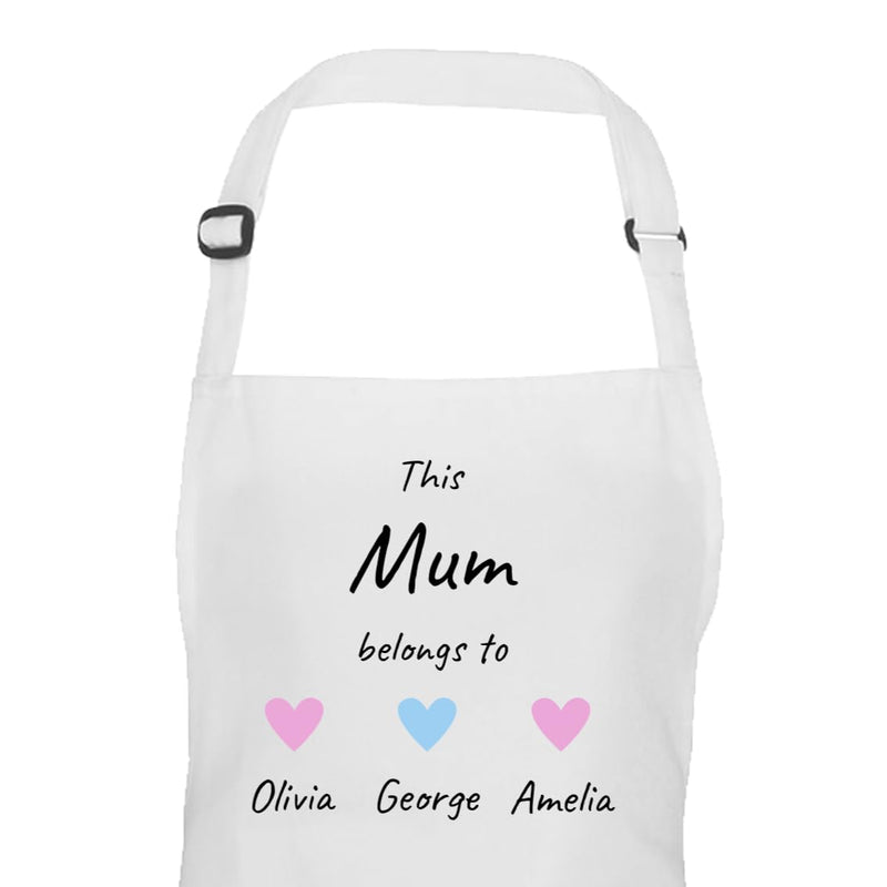 Personalised Mum Hearts Design Apron with Names