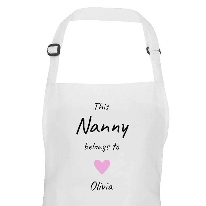 Personalised Nanny Hearts Design Apron with Names