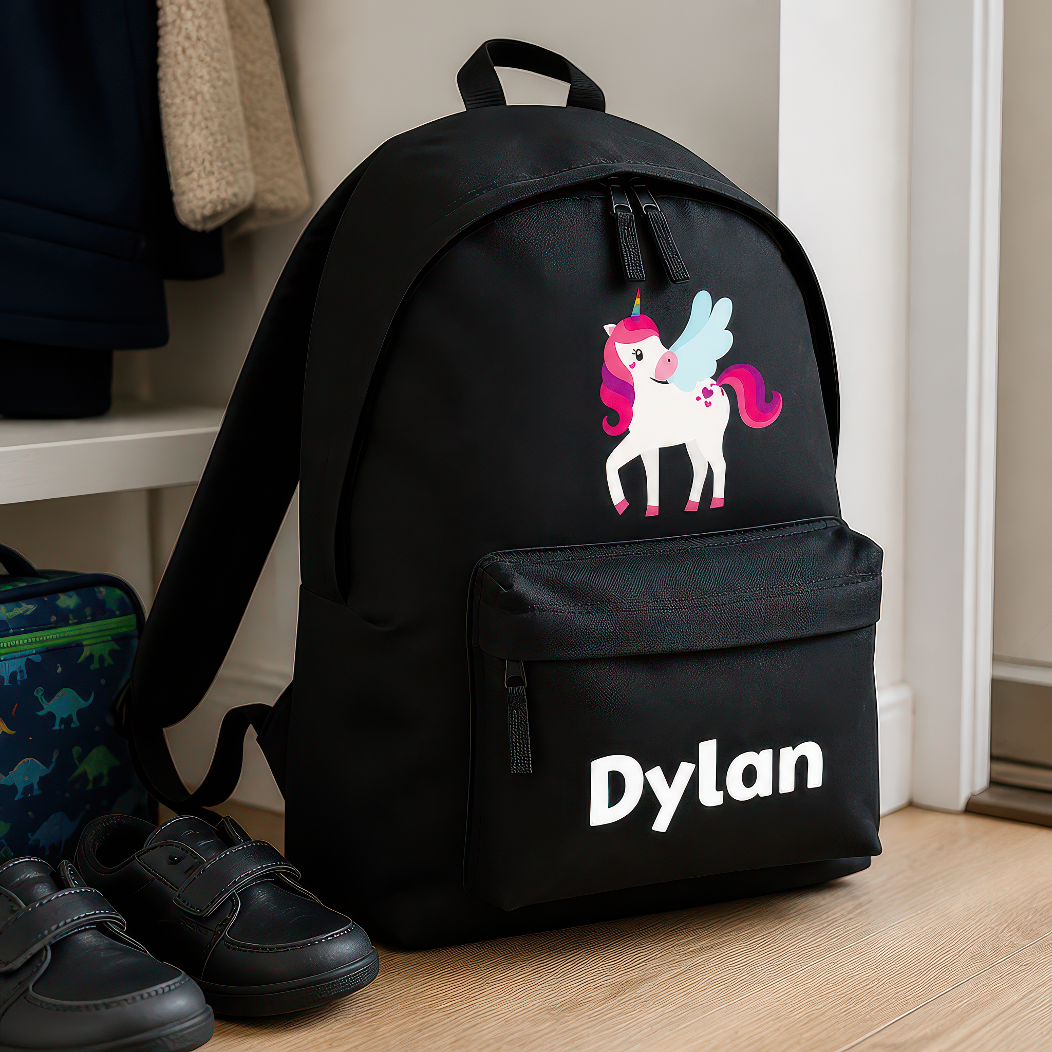 Personalised Unicorn Wings Kids Backpack with Name - alternative view