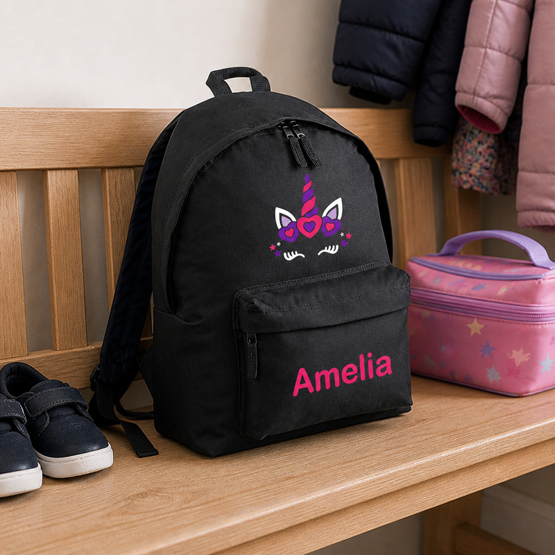 Personalised Unicorn Face Kids Backpack with Name