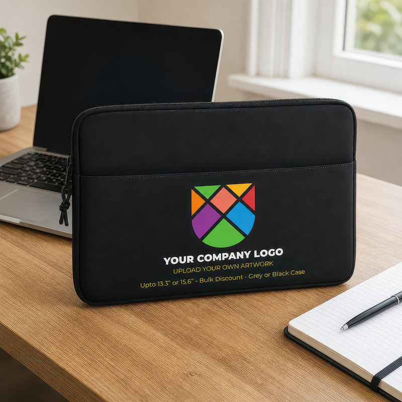Personalised 15.6" Black Laptop Sleeve with Name - alternative view
