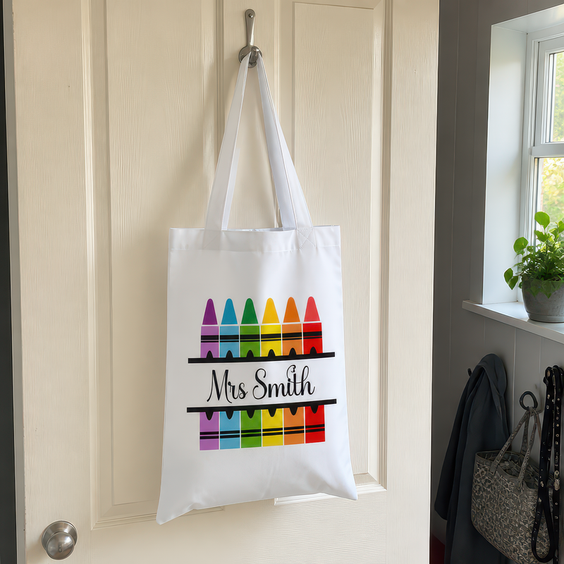 Personalised Teacher Pencil Tote Bag with Name