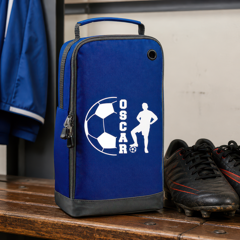 Personalised Name Split Kids Boot Bag with Name - Blue - alternative view