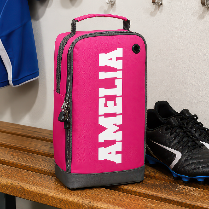 Personalised Name Only Kids Boot Bag with Name - Pink - alternative view