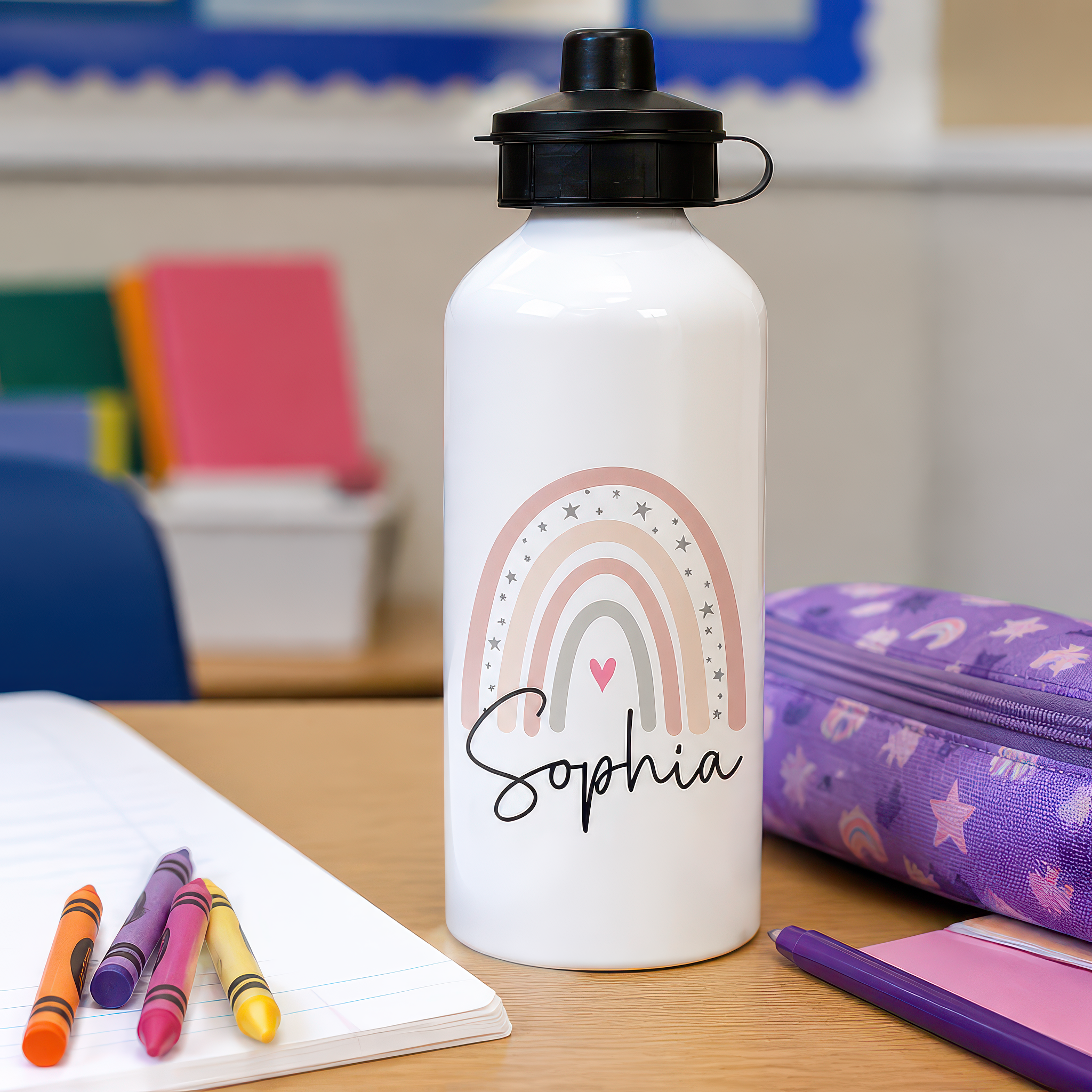 Personalised Rainbow Water Bottle - alternative view