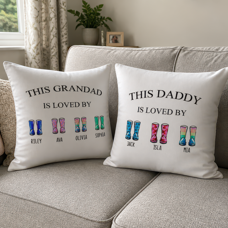 Personalised Dad Is Loved by Boot Cushion