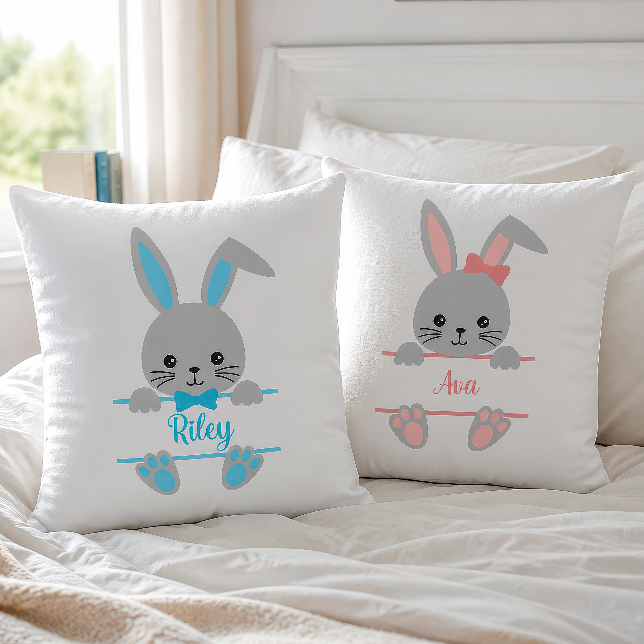 Personalised Easter Bunny Cushion with Name