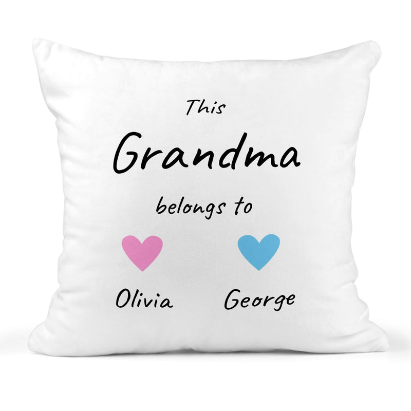 Personalised This Grandma Belongs To Cushion Cover with Names