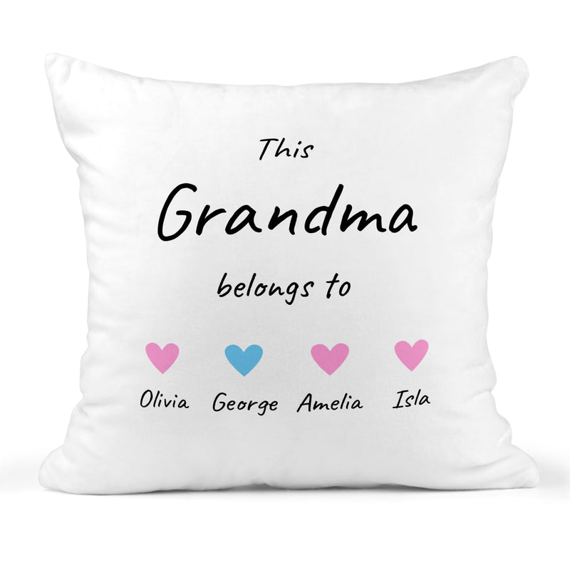 Personalised This Grandma Belongs To Cushion Cover with Names