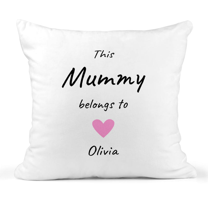 Personalised This Mummy Belongs To Cushion with Children's Names