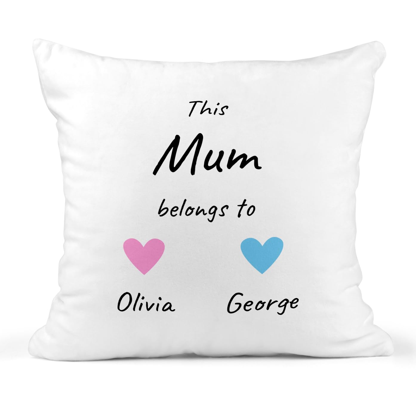 Personalised This Mum Belongs To Cushion with Names
