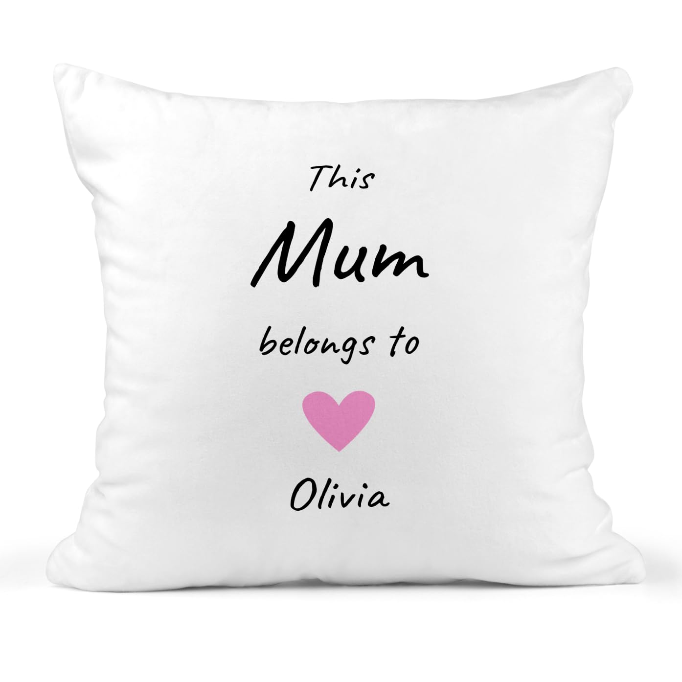 Personalised This Mum Belongs To Cushion with Names