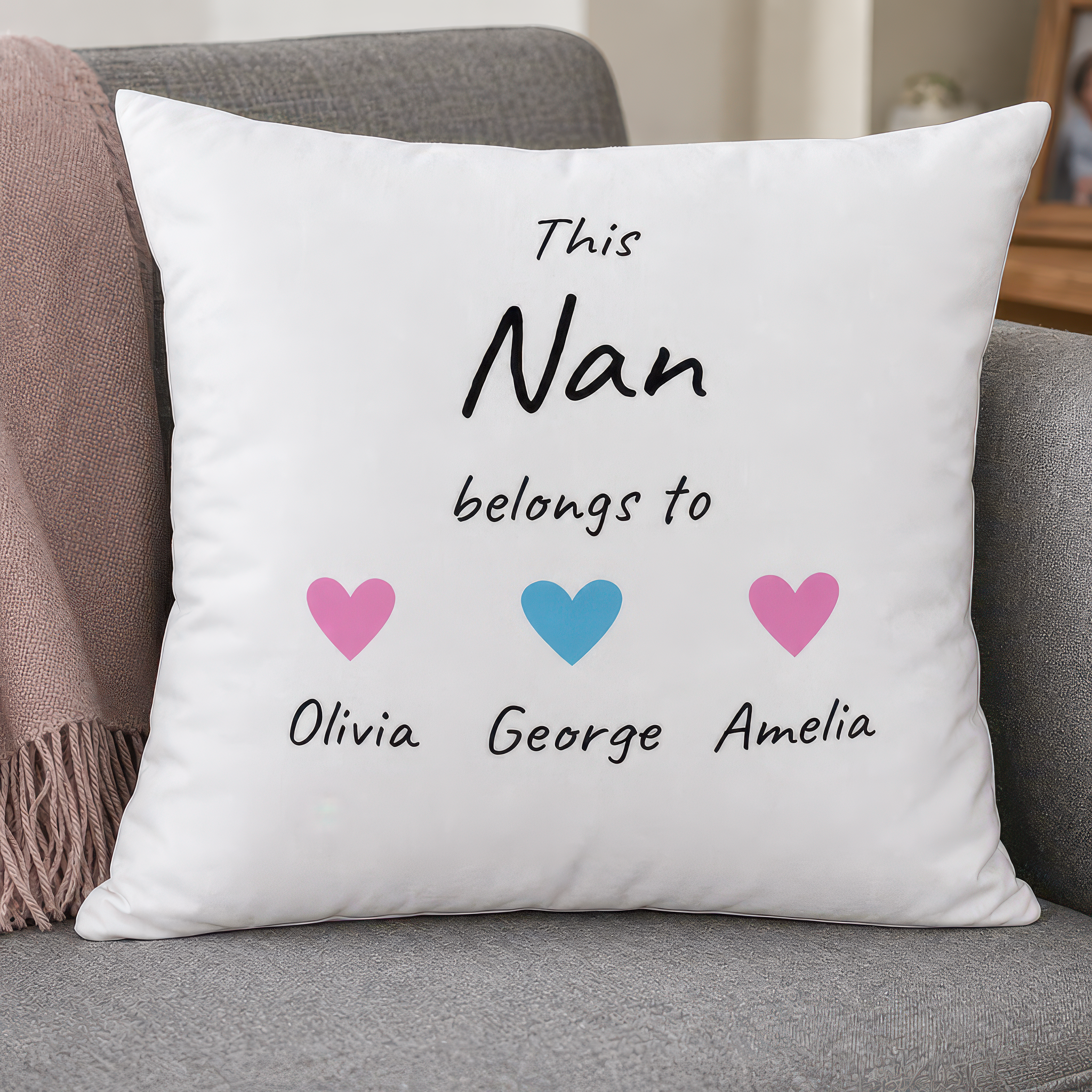 Personalised This Nan Belongs To Cushion with Names - alternative view