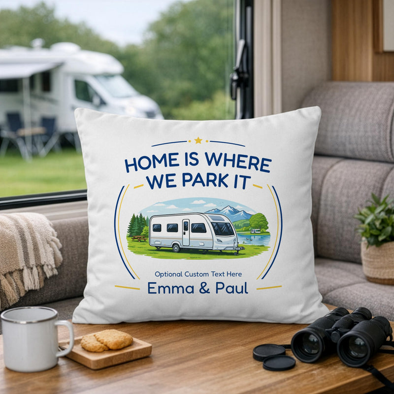 Personalised Single-Axle Caravan Cushion with Names and Message