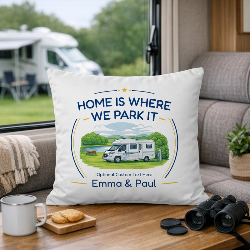 Personalised Low-Profile Motorhome Cushion with Names and Message