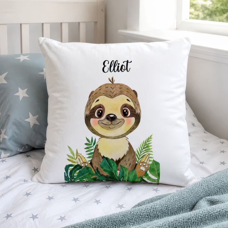 Personalised Sloth Cushion with Name