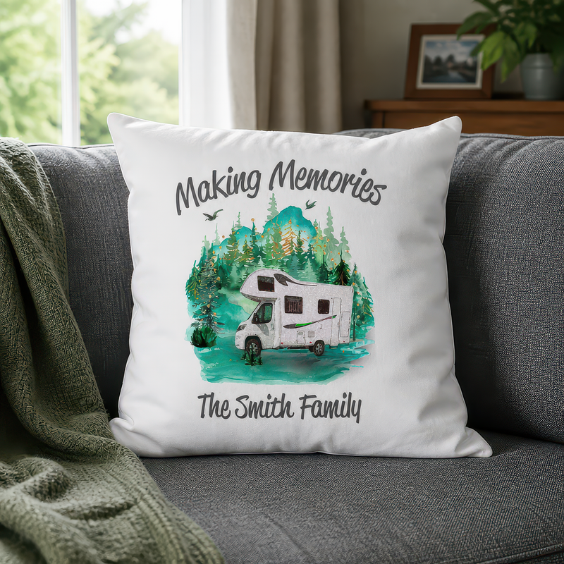 Personalised Motorhome Making Memories Cushion