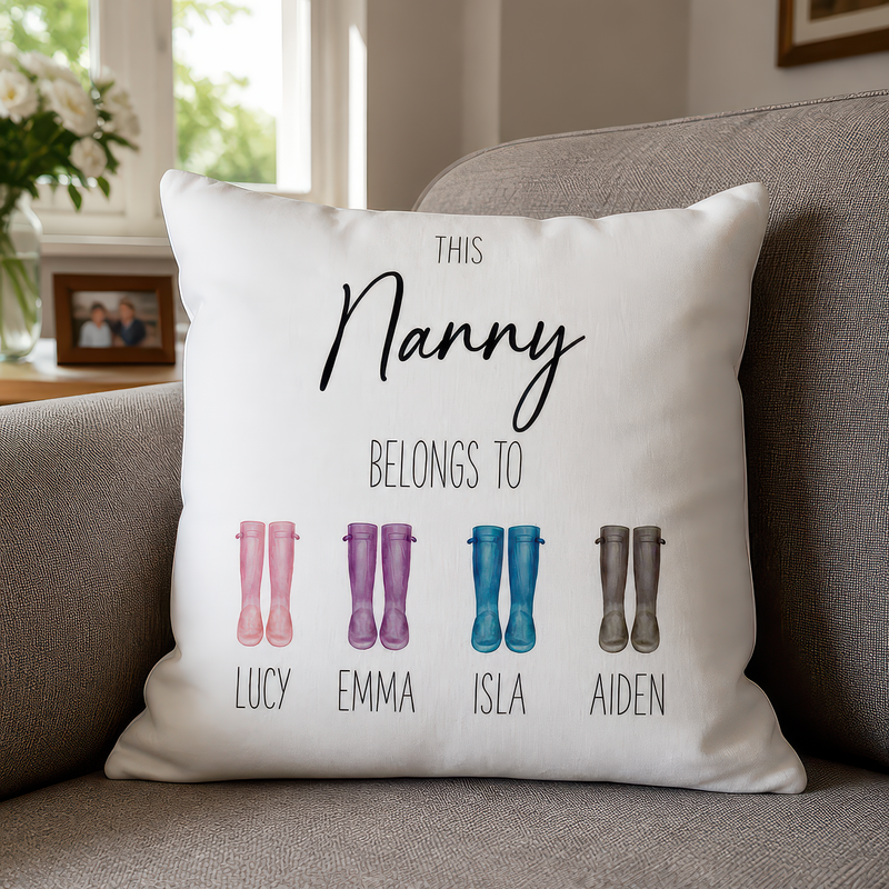 Personalised Nanny Belongs to Cushion with Name