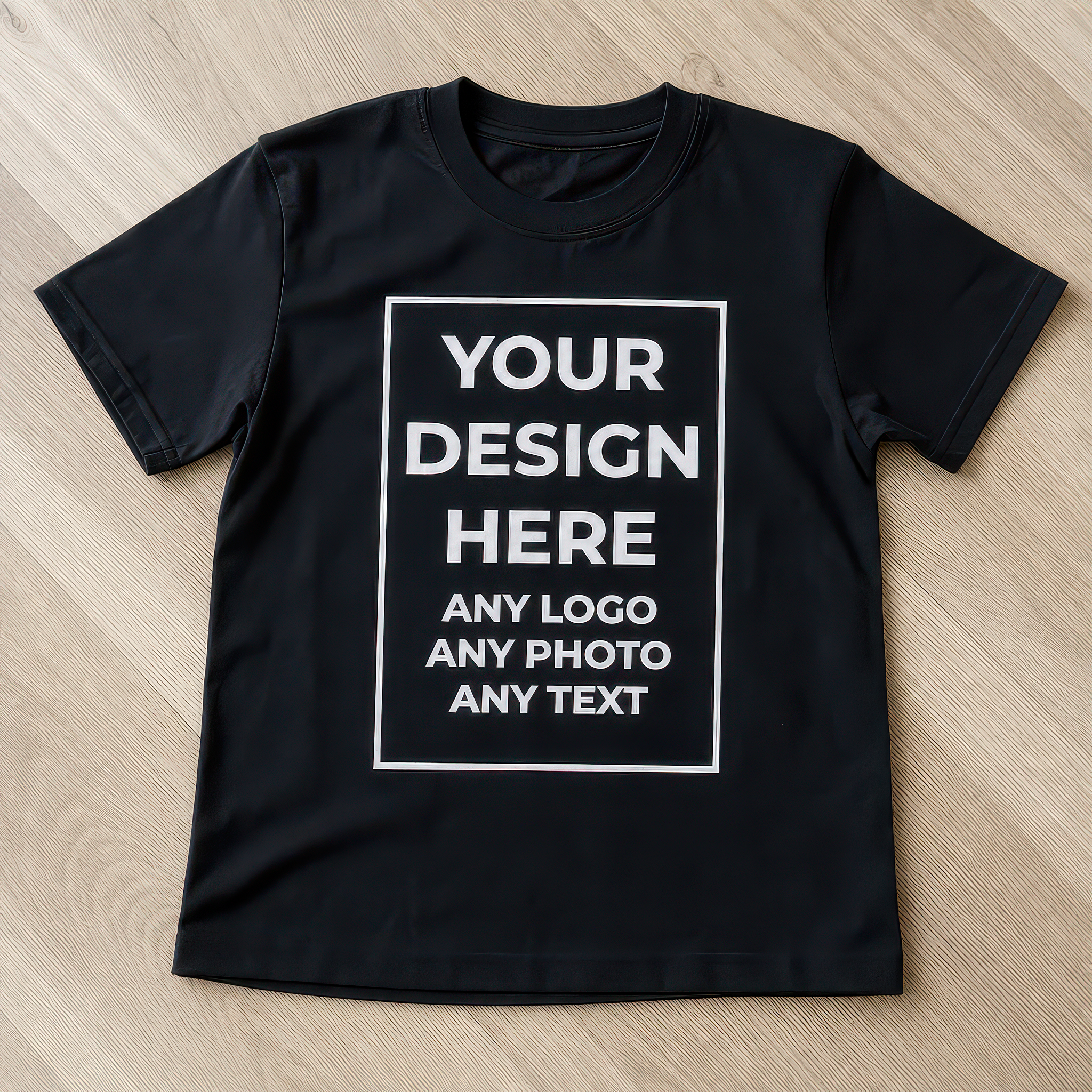 Personalised Black Custom Print Kids T-Shirt with Name and Text - 9 Years - alternative view