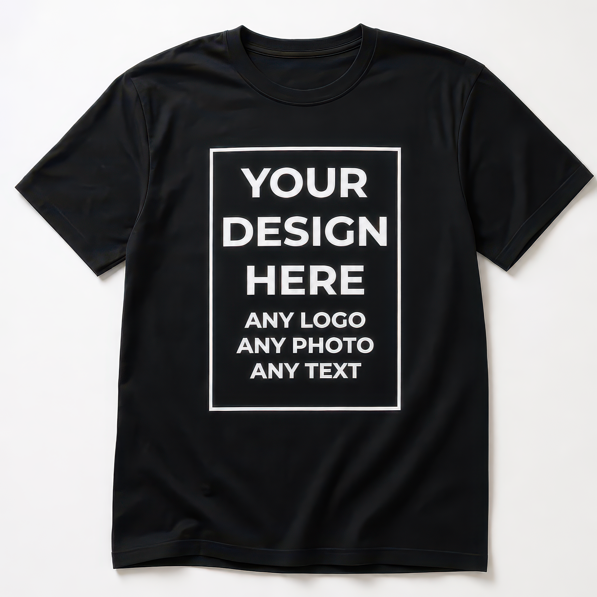Personalised Black T-Shirt with Logo or Artwork Gift - alternative view