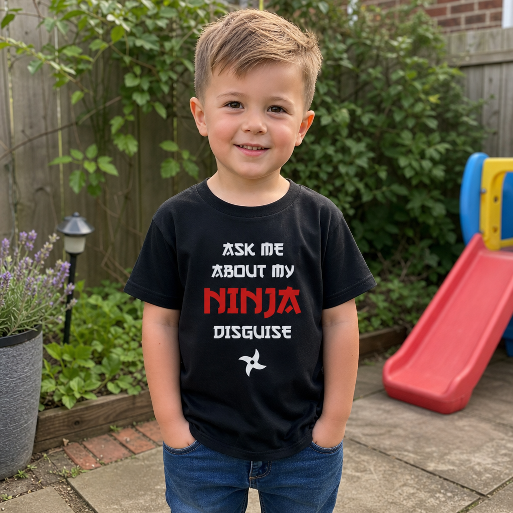 Black Ask to See My Ninja Disguise - 9-11 T-shirt