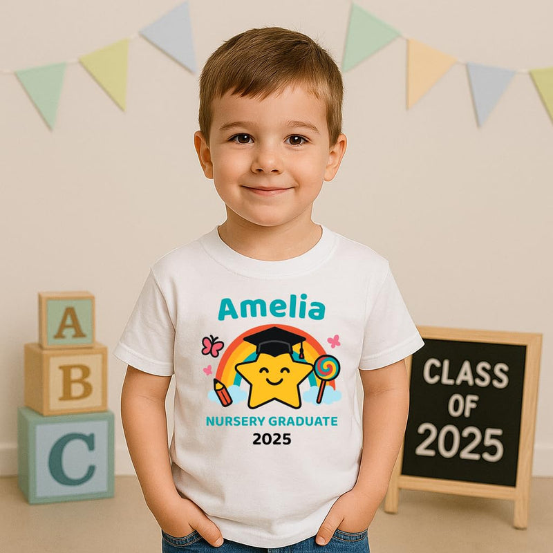 Personalised Nursery Graduation Day T-Shirt with Name