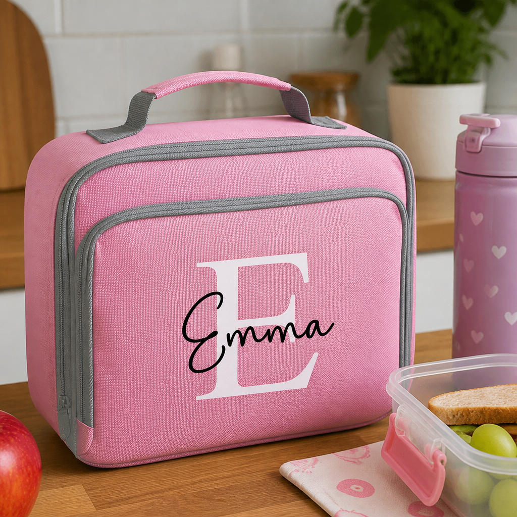 Personalised Name and Initial Kids Lunch Bag