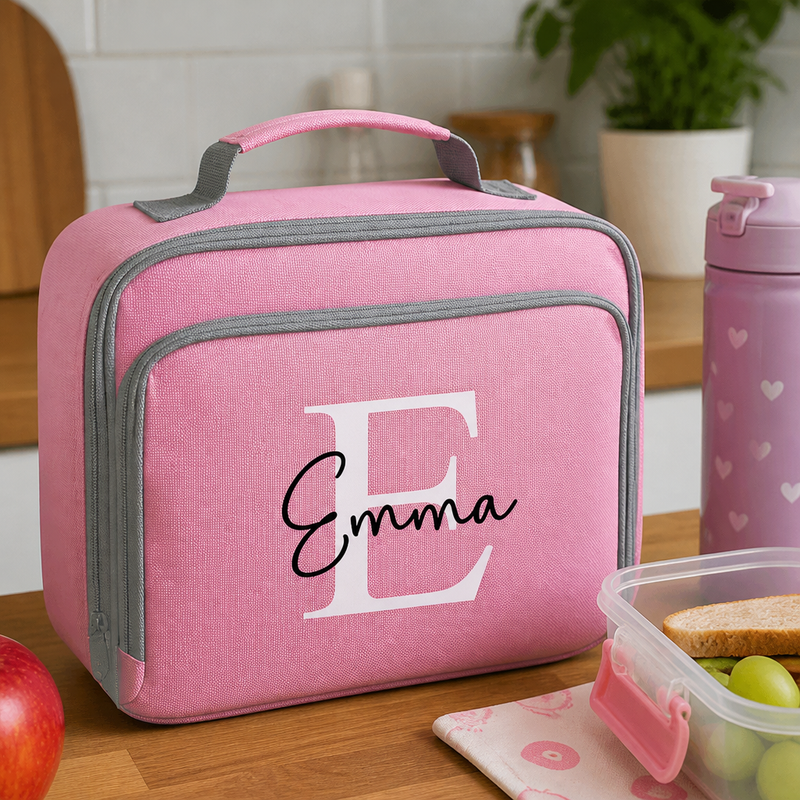 Personalised Name and Initial Kids Lunch Bag