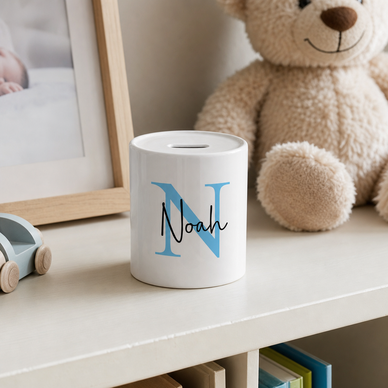 Personalised Initial Money Box with Name