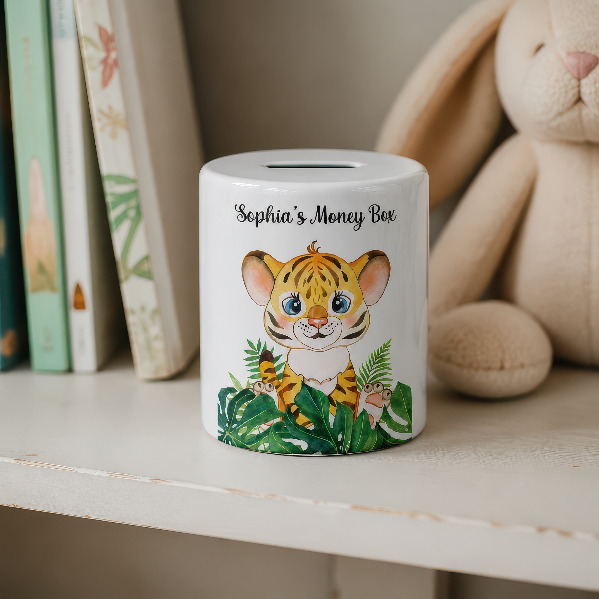 Personalised Children's Tiger Money Box