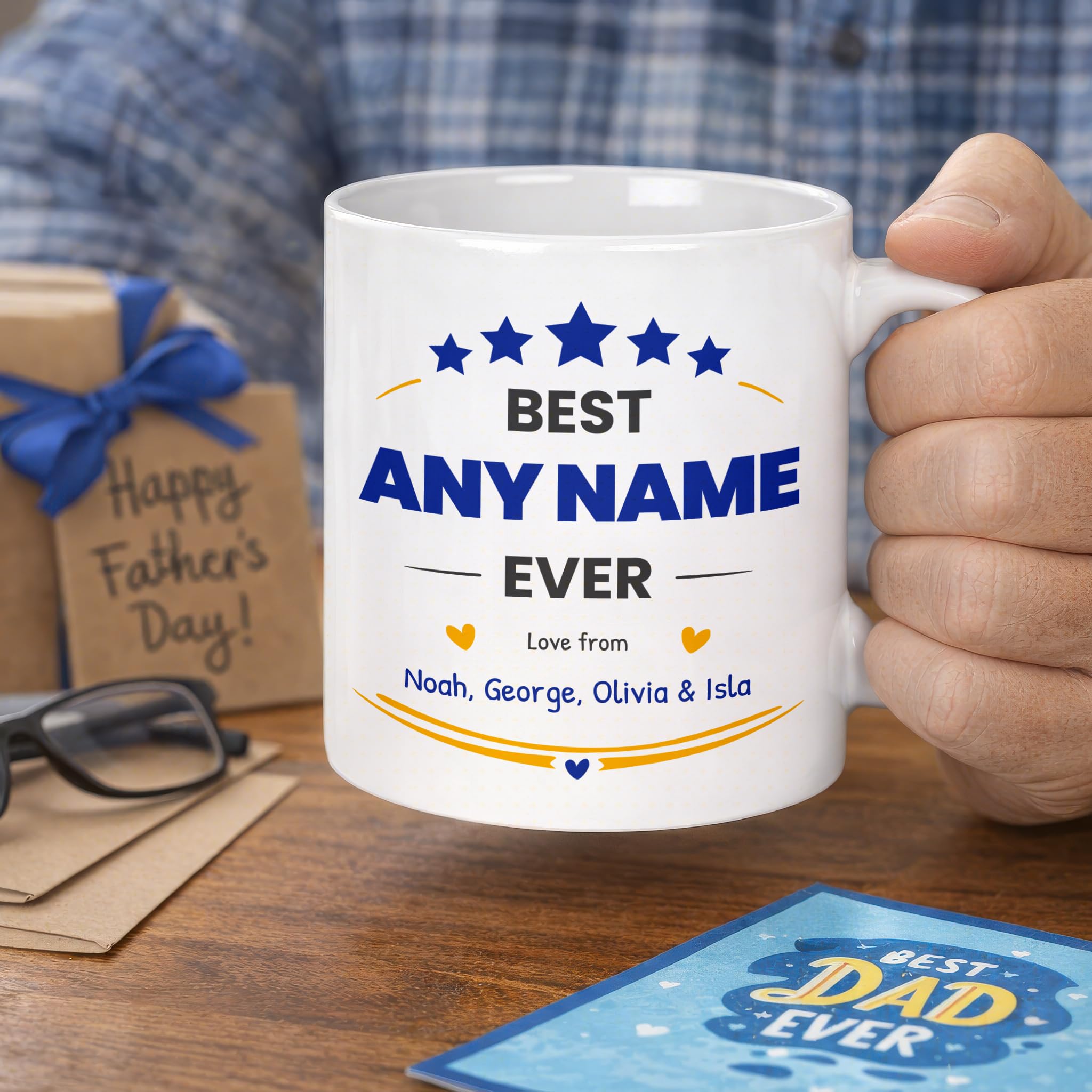 Personalised Best Ever Ceramic Mug with Title and Names