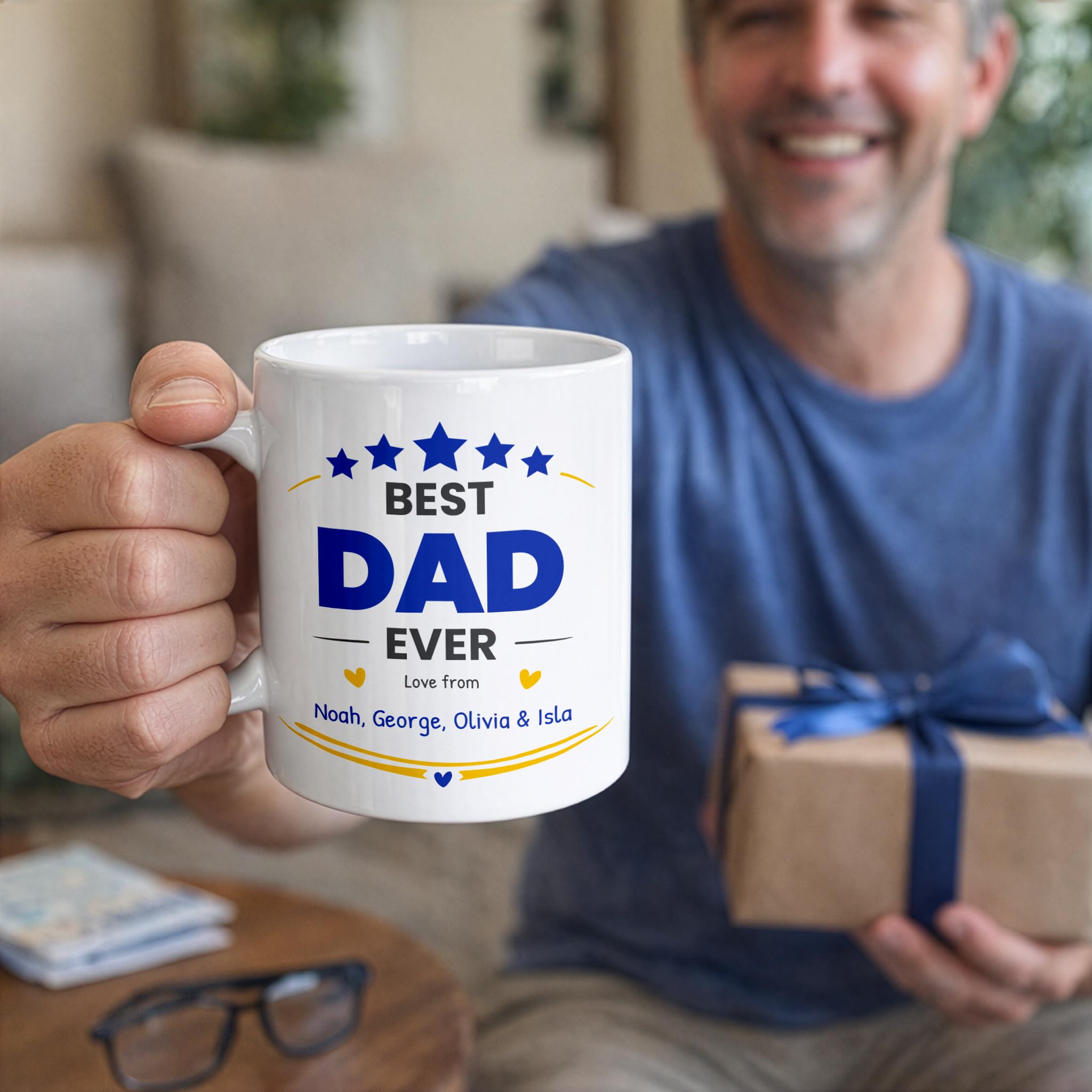 Personalised Best Dad Ever Ceramic Mug with Names