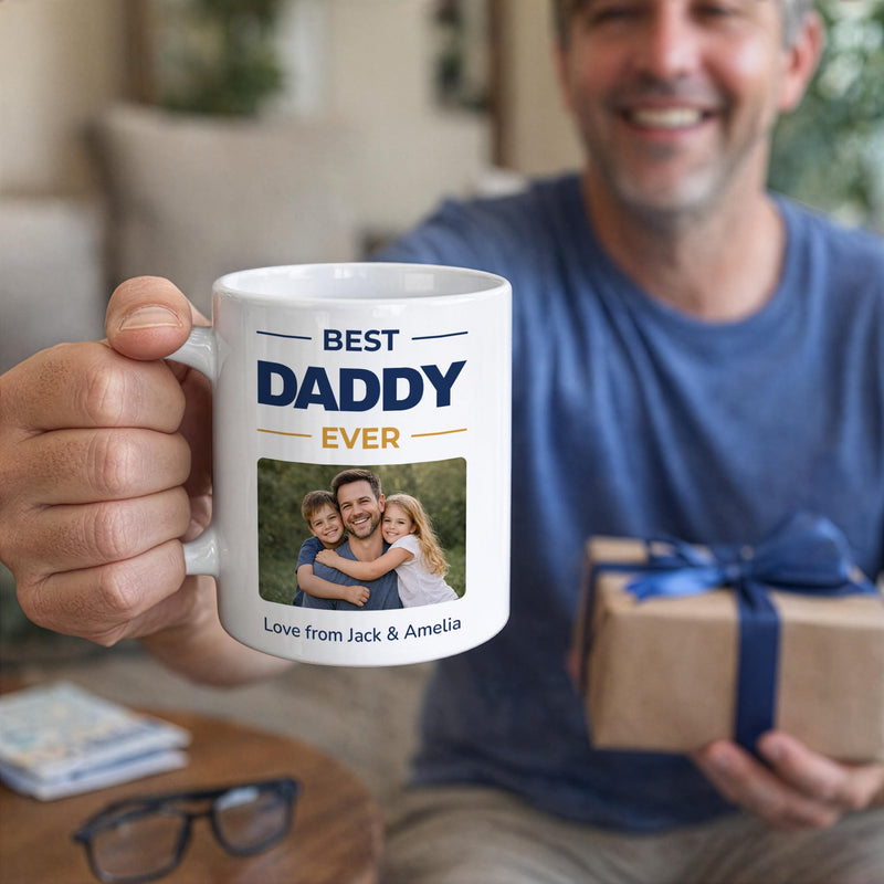 Personalised Best Daddy Ever Photo Mug with Names
