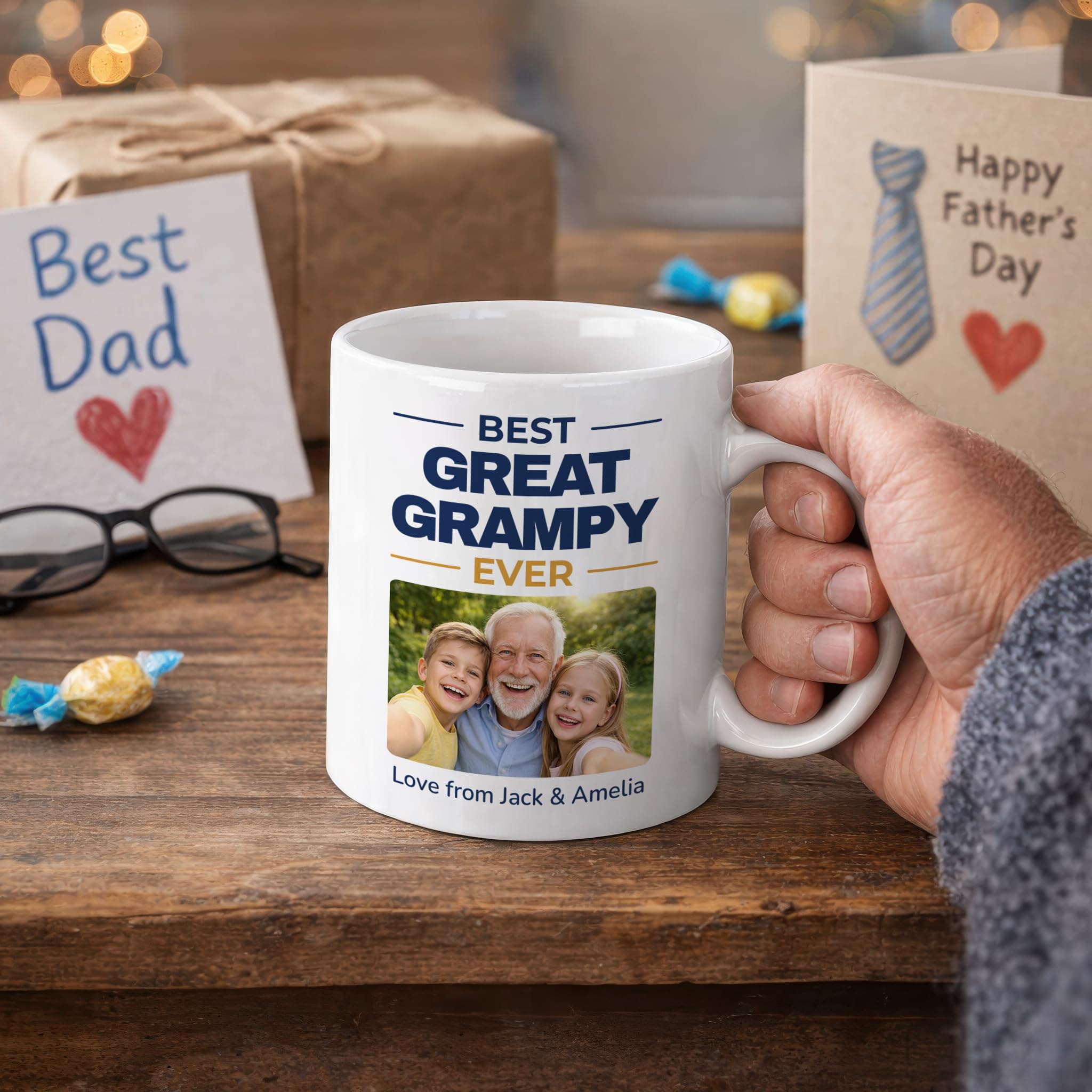 Personalised Best Great Grampy Ever Photo Mug
