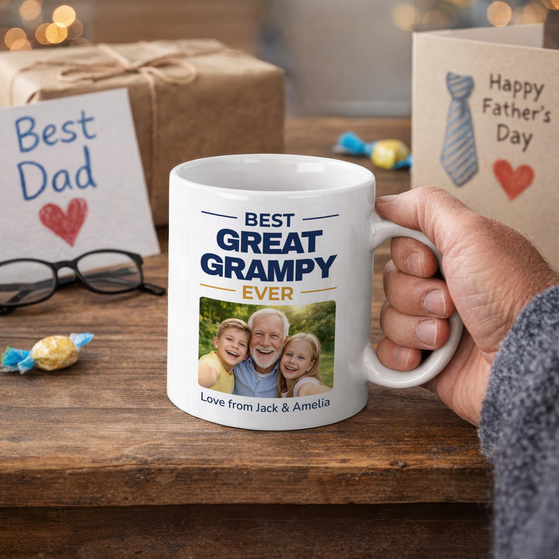 Personalised Best Great Grampy Ever Photo Mug