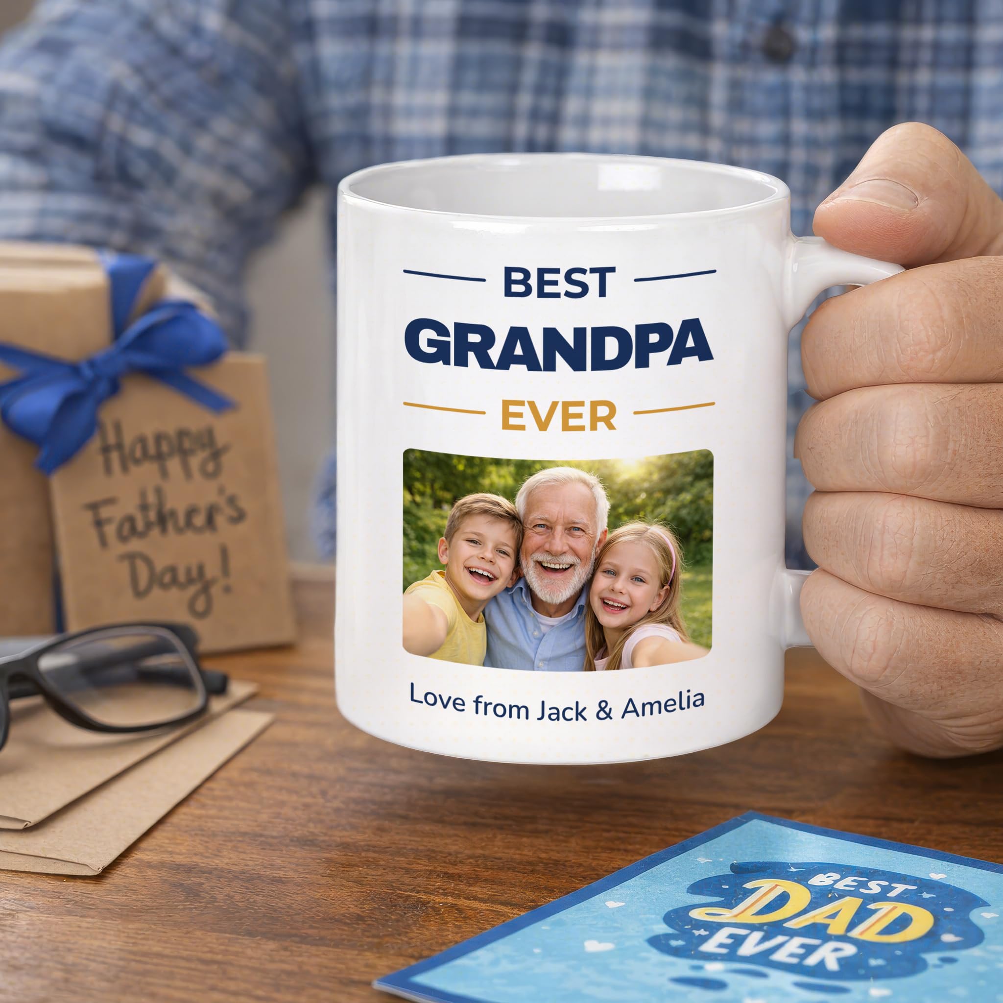 Personalised Best Grandpa Ever Photo Mug