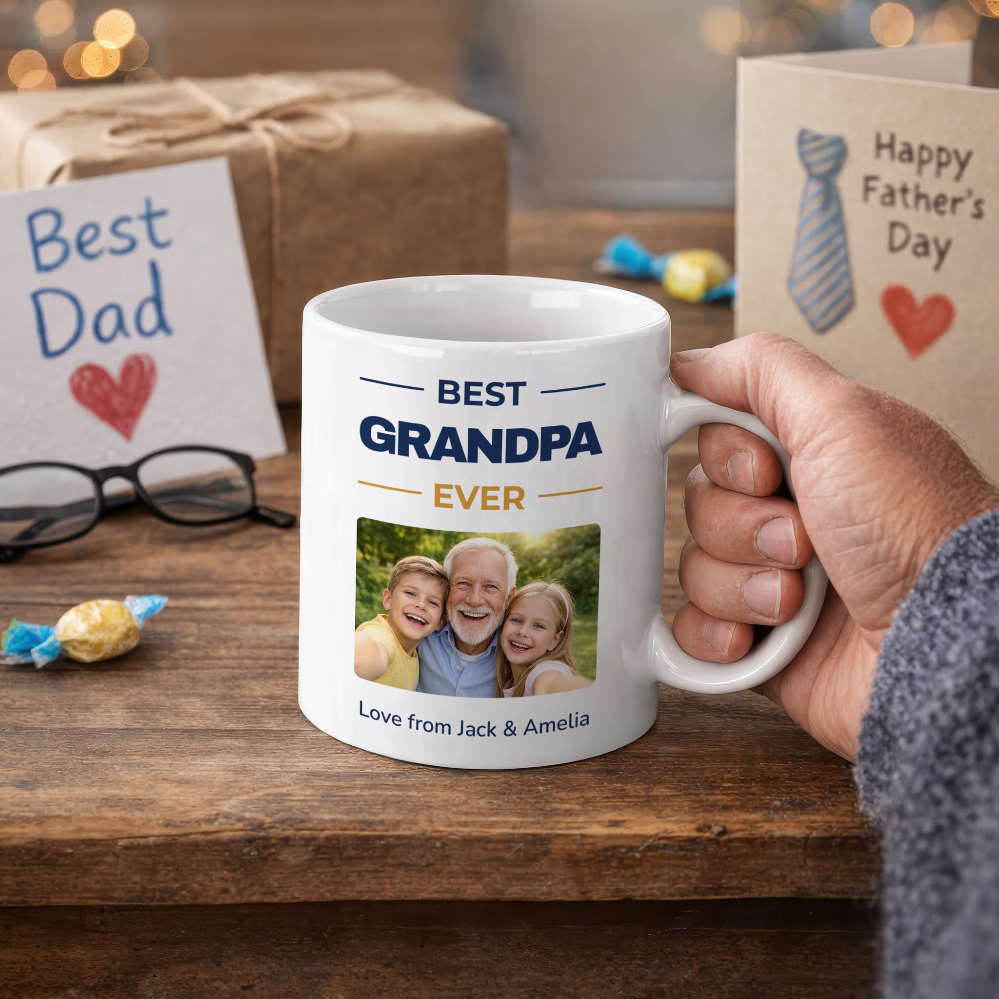 Personalised Best Grandpa Ever Photo Mug