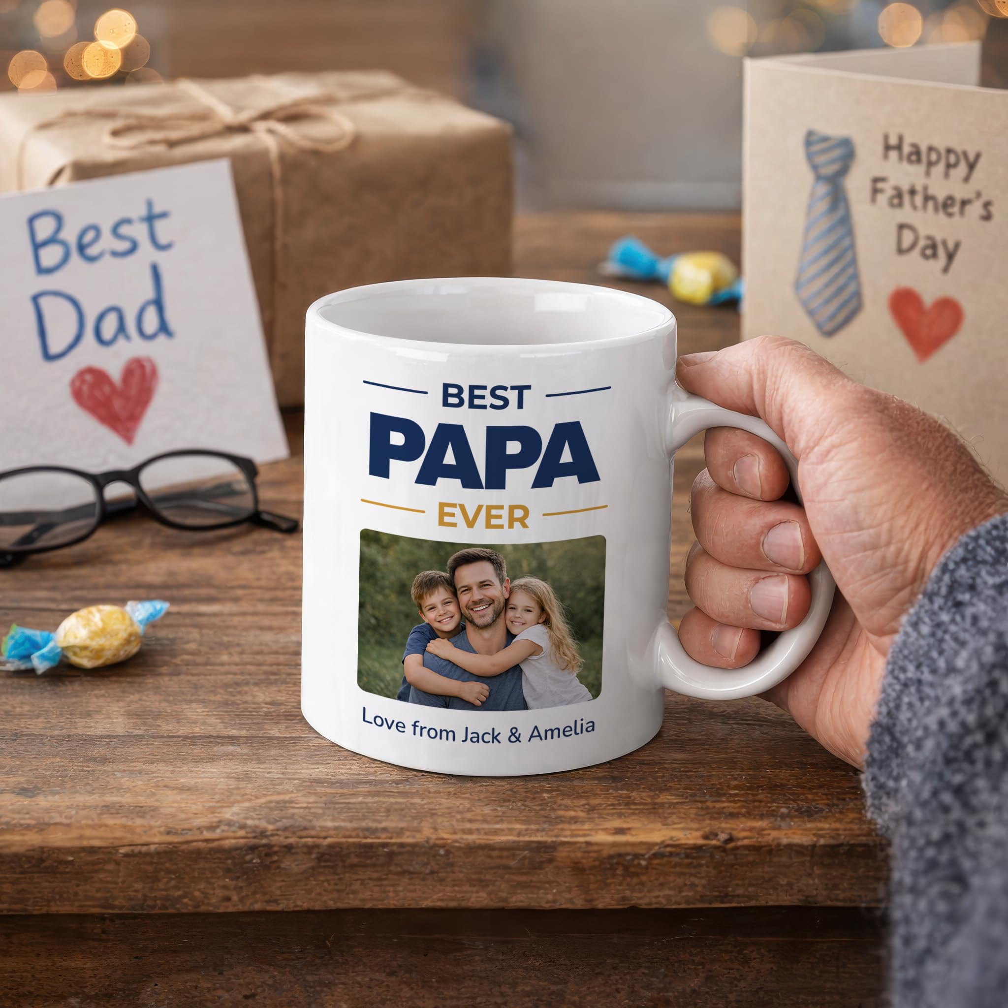 Personalised Best Papa Ever Photo Mug