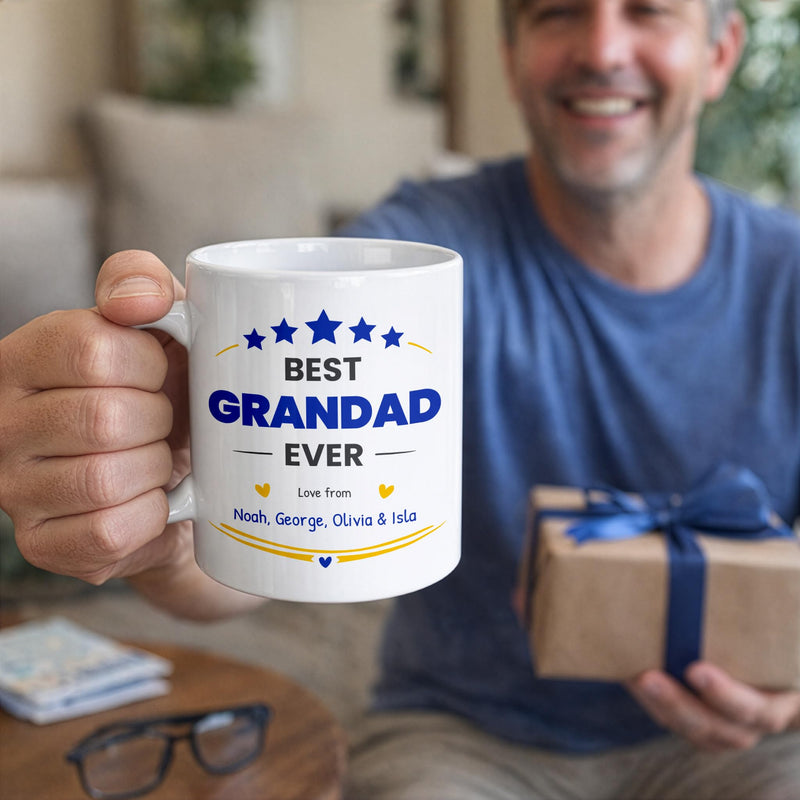 Personalised Best Grandad Ever Ceramic Mug with Names