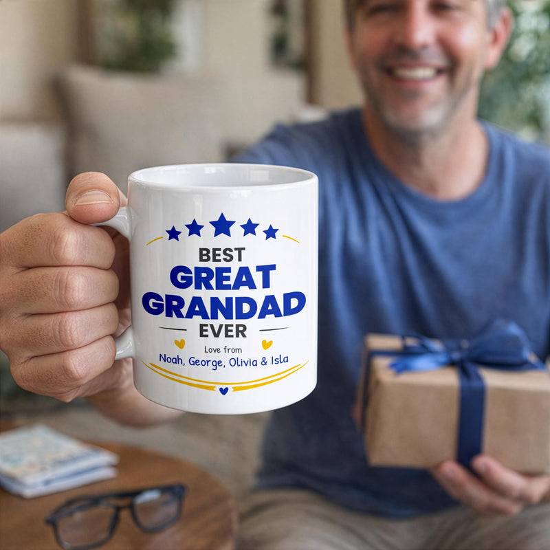 Personalised Best Great Grandad Ever Mug with Names