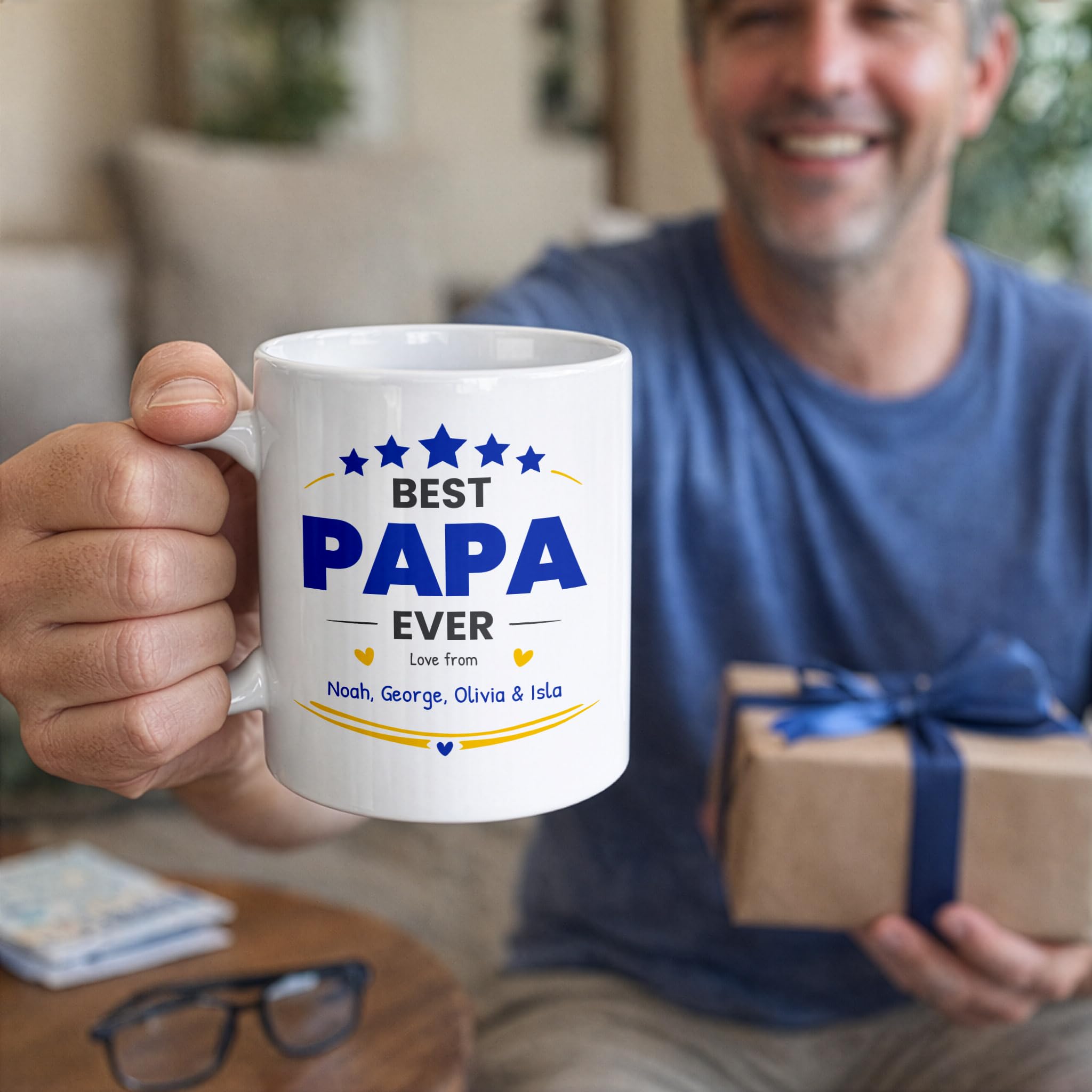 Personalised Best Papa Ever Ceramic Mug with Names
