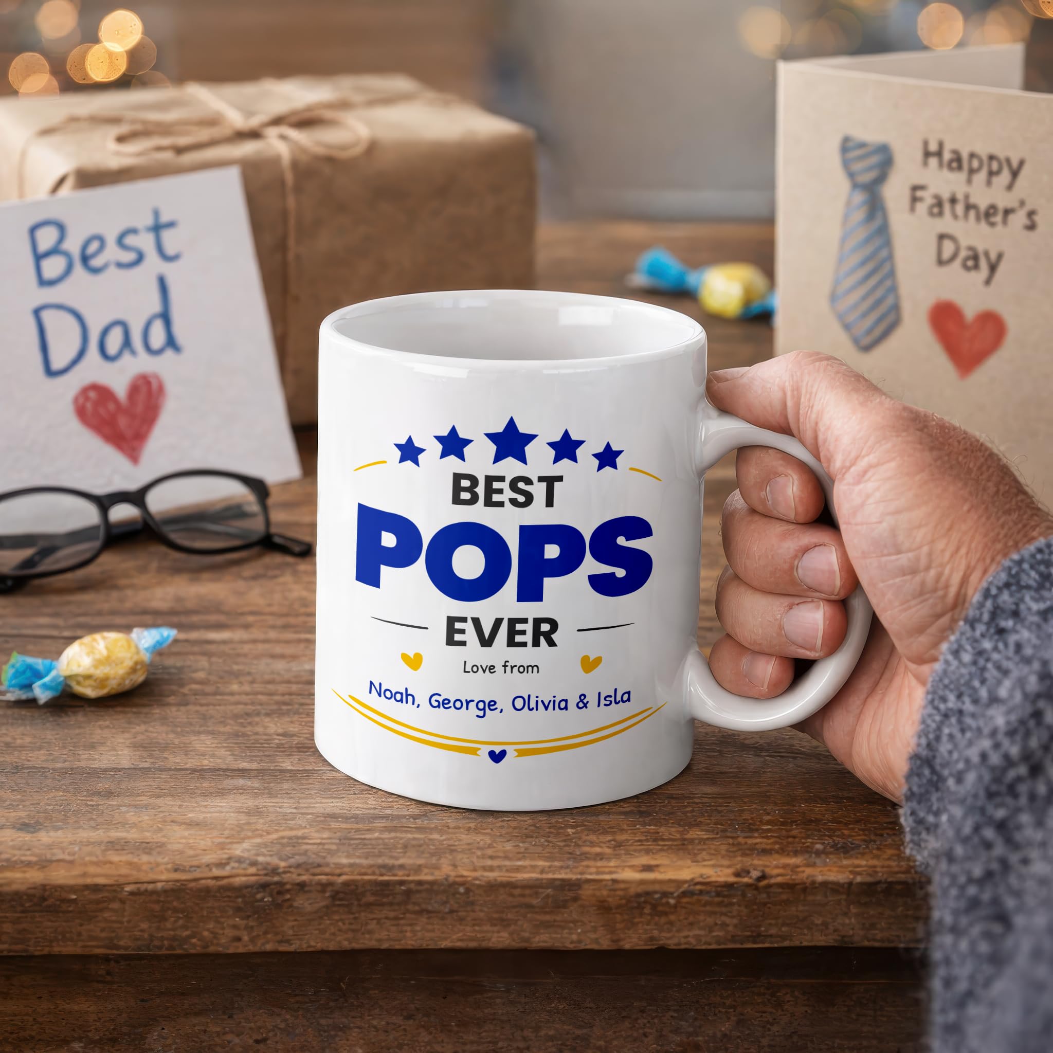 Personalised Best Pops Ever Ceramic Mug with Names