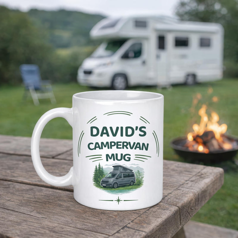 Personalised Campervan Gift Ceramic Mug with Name
