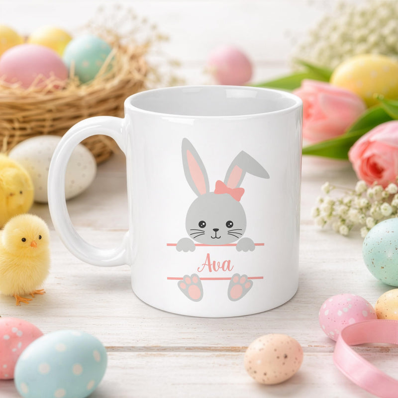 Personalised Easter Bunny Mug with Name - Pink