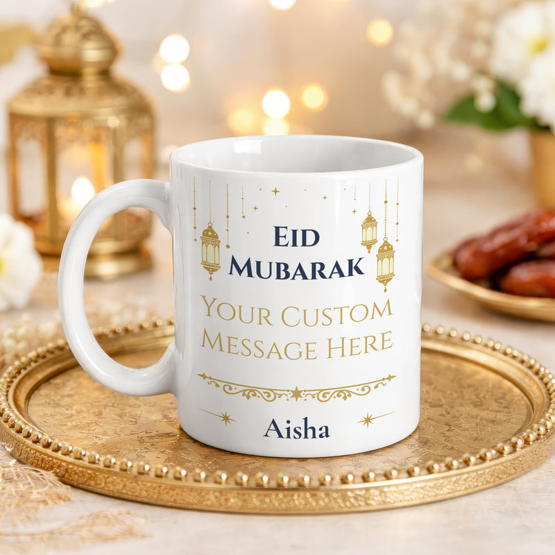 Personalised Eid Mubarak Lantern Mug with Message and Name