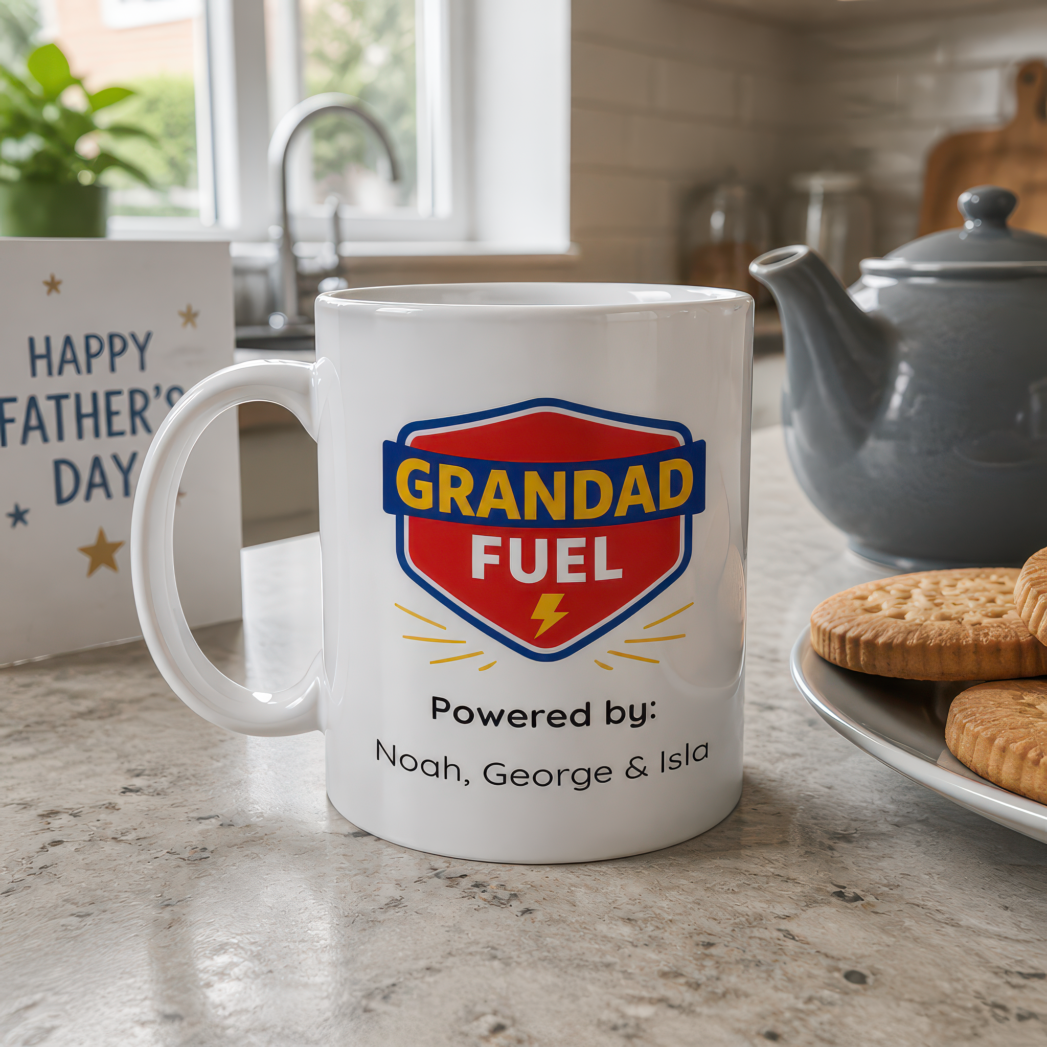 Personalised Grandad Fuel Mug with Grandchildren's Names