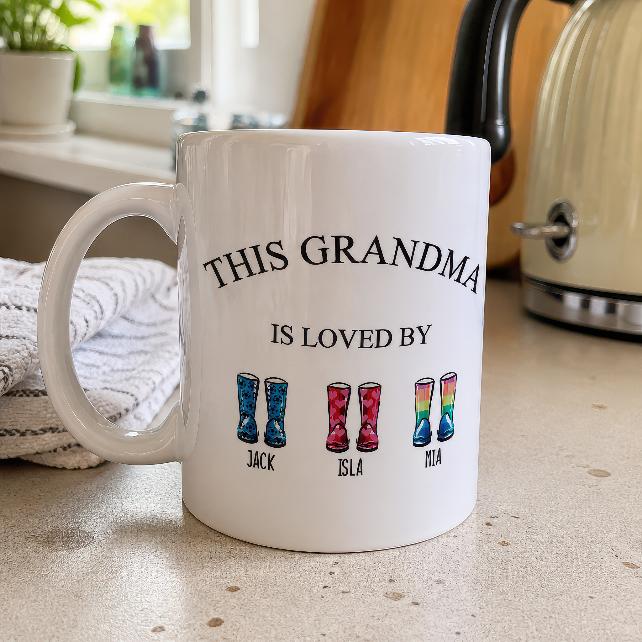 Personalised Grandma Wellington Boots Mug