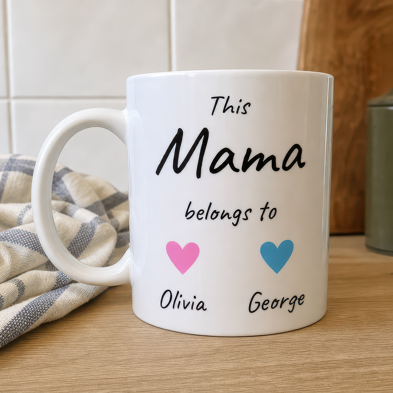 Personalised This Mama Belongs To Mug with Names - alternative view